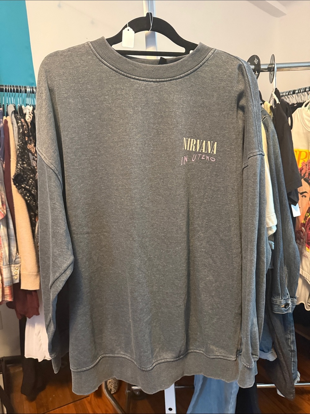 Divided Gray Nirvana 'In Utero' Long-Sleeve Sweatshirt
